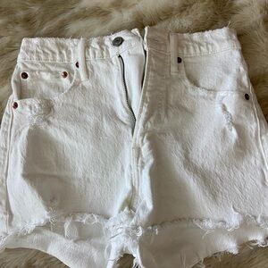 White Abercrombie denim shorts